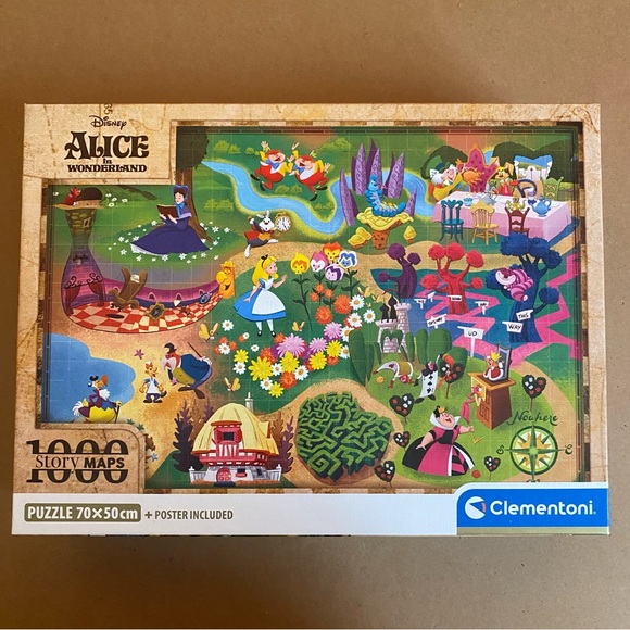 Clementoni Other - Clementoni Story Maps 1000 Piece Puzzle- “Alice in Wonderland”
